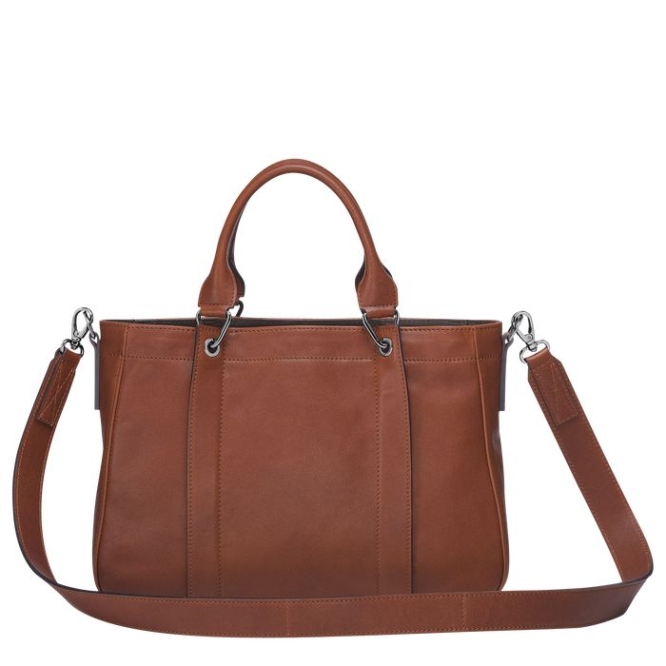 Women's Longchamp 3D S Top-handle Bags Brown | 68ZRPLMGK