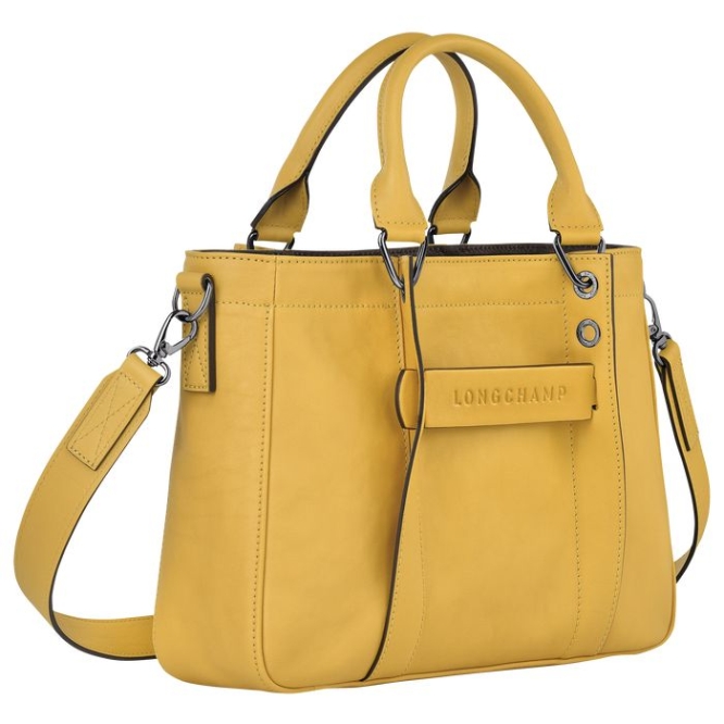 Women's Longchamp 3D S Top-handle Bags Yellow | 17XRCUWKN