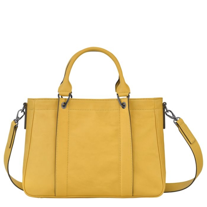 Women's Longchamp 3D S Top-handle Bags Yellow | 17XRCUWKN