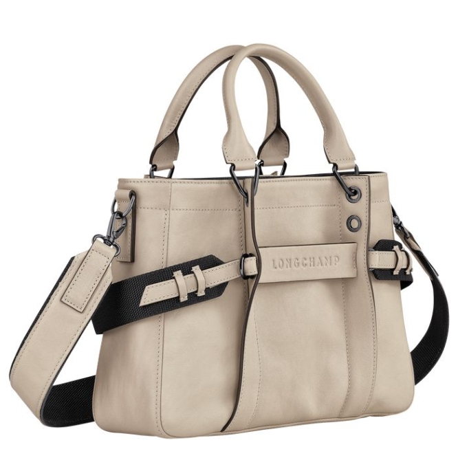 Women's Longchamp 3D Sangle S Top-handle Bags Beige | 37ALOQEJG