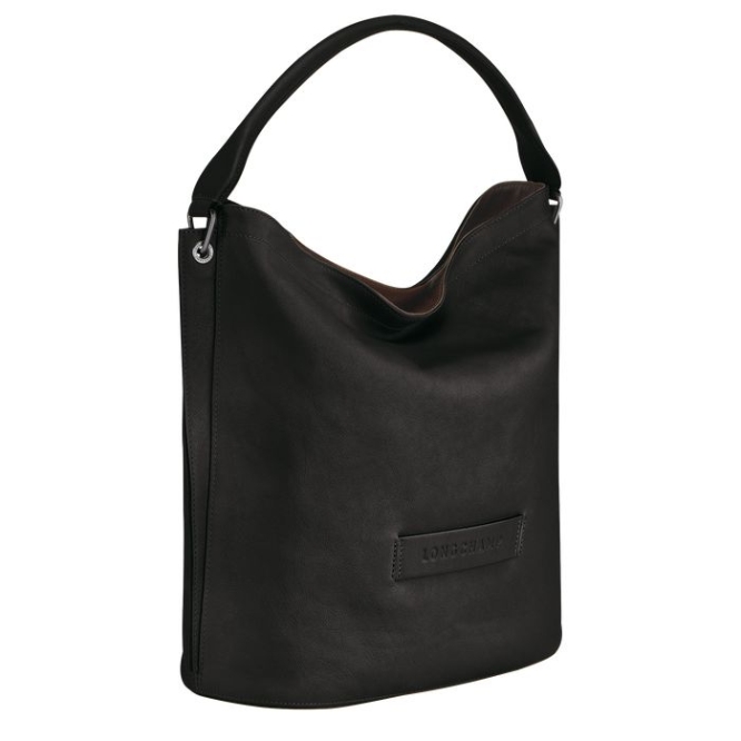 Women's Longchamp 3D Shoulder Bags Black | 06URJYWNT