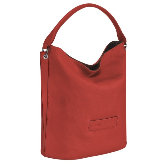 Women's Longchamp 3D Shoulder Bags Red | 06ULOJTGP