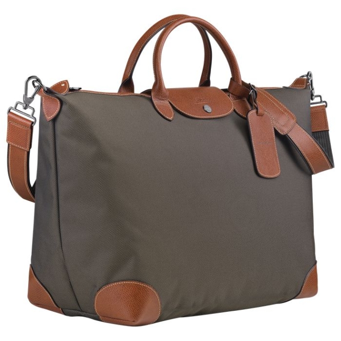 Women's Longchamp Boxford L Travel Bags Brown | 07EVUHZKR