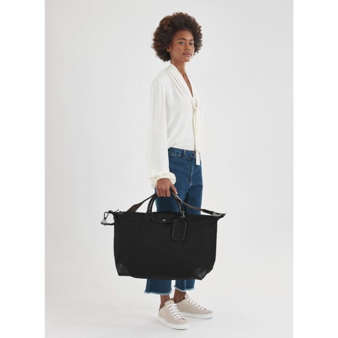 Women's Longchamp Boxford L Travel Bags Black | 10YKNRECT