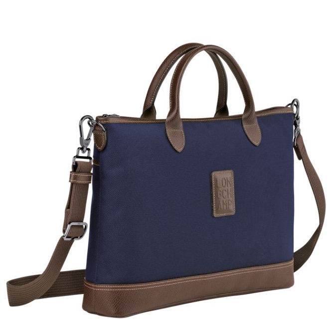 Women's Longchamp Boxford S Document Holders Navy | 15KQJOCVY