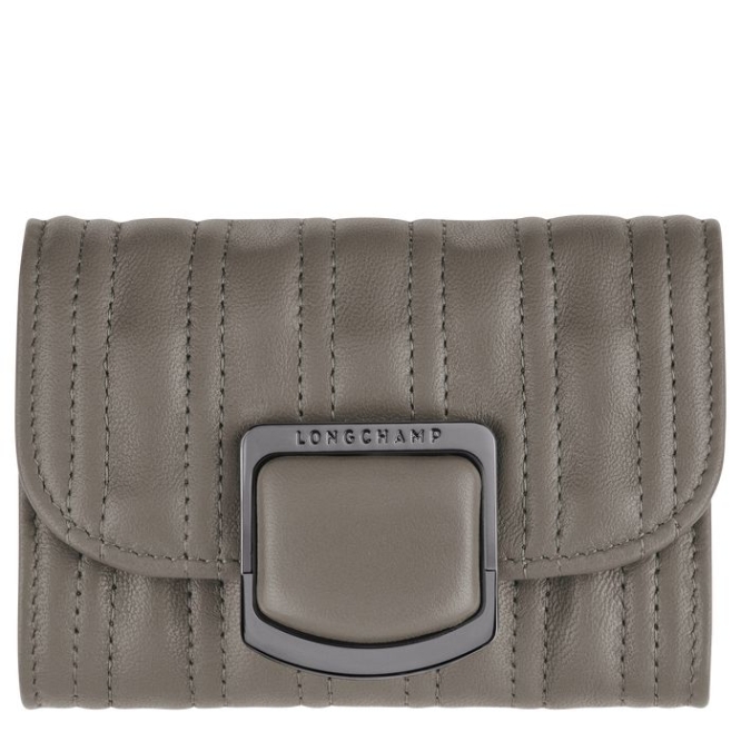 Women\'s Longchamp Brioche Cardholders & Coin Purses Grey | 60CBAJKZE