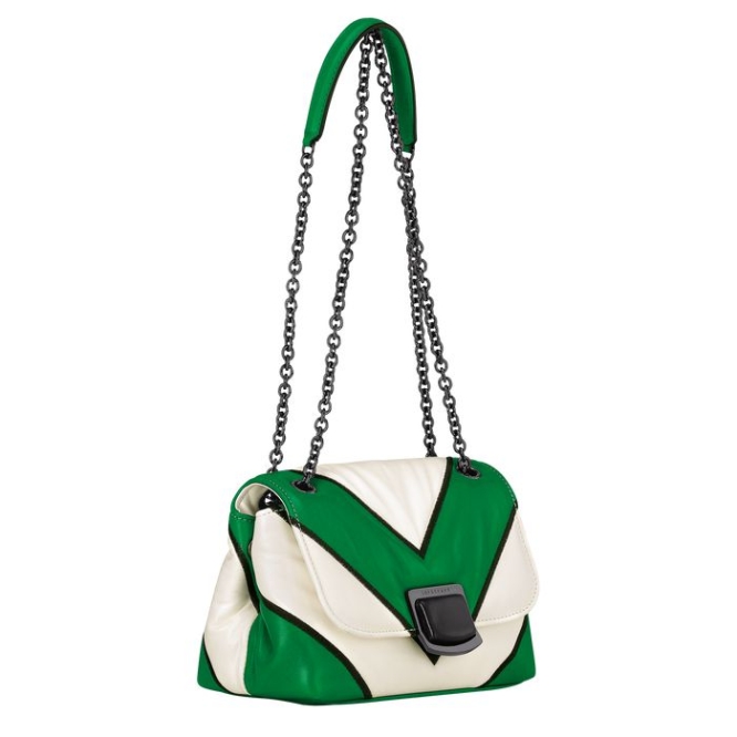 Women's Longchamp Brioche Losange S Crossbody Bags Green | 85JUNDISQ