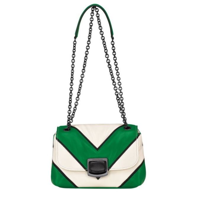 Women\'s Longchamp Brioche Losange S Crossbody Bags Green | 85JUNDISQ