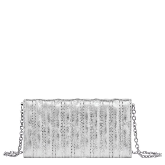 Women's Longchamp Brioche Métal Wallets Silver | 29PBOXDRG