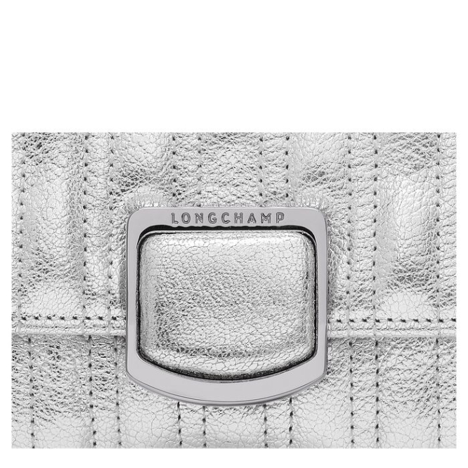 Women's Longchamp Brioche Métal Wallets Silver | 29PBOXDRG