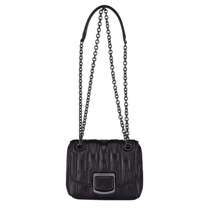 Women\'s Longchamp Brioche XS Crossbody Bags Black | 09TPEYMIR