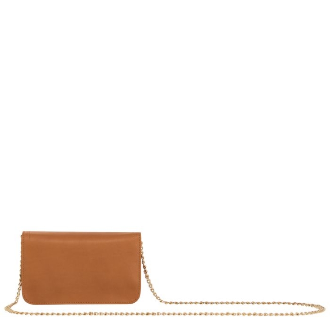 Women's Longchamp Cavalcade Wallets On Chain Beige | 24NXYFIZG