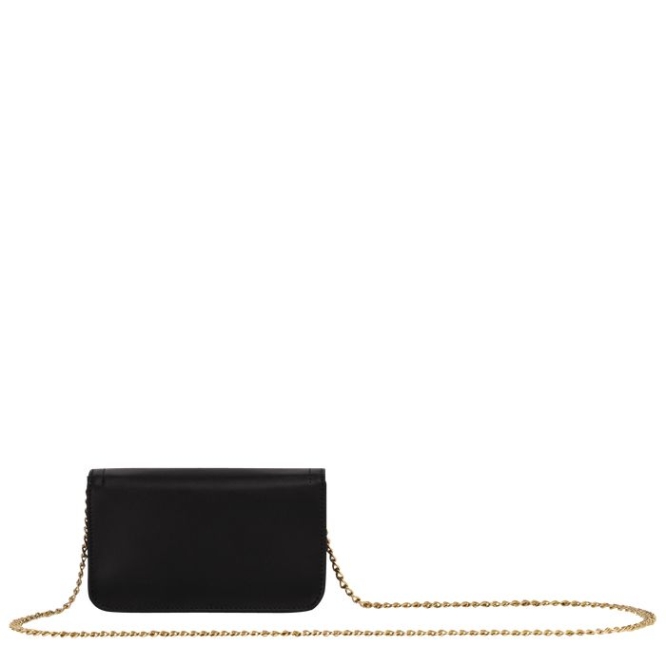 Women's Longchamp Cavalcade Wallets On Chain Black | 26YNLJXMO