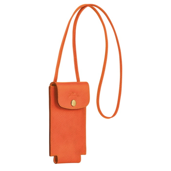 Women's Longchamp Cuir De Russie Phone Cases Orange | 63XFVAYNC