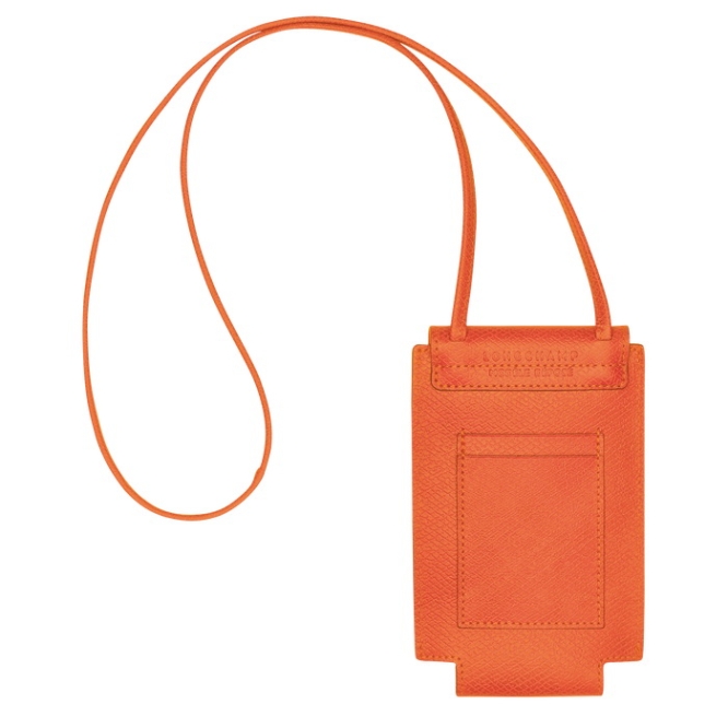 Women's Longchamp Cuir De Russie Phone Cases Orange | 63XFVAYNC