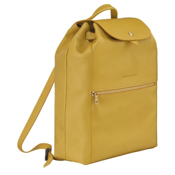 Women's Longchamp Le Foulonné Backpacks Yellow | 05AWYLXFR