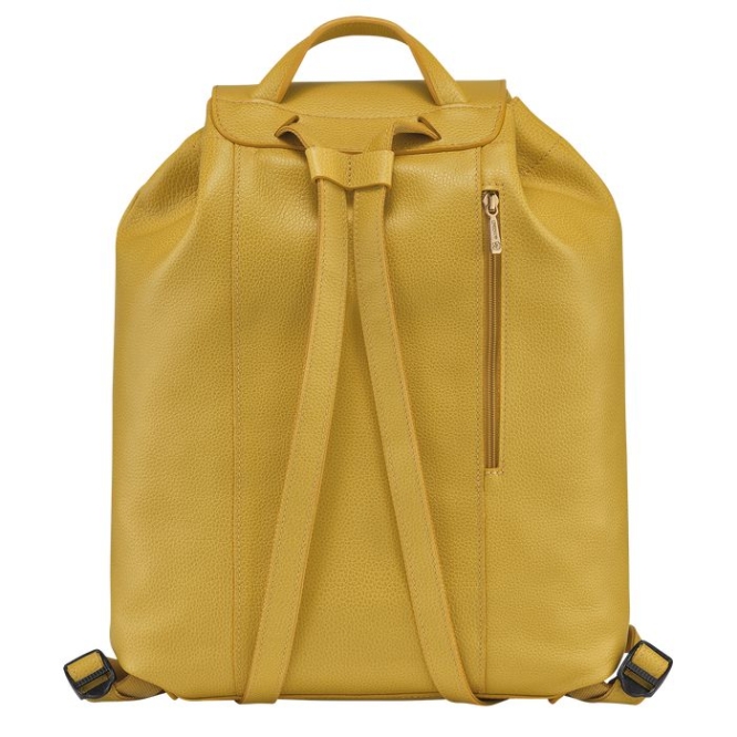 Women's Longchamp Le Foulonné Backpacks Yellow | 05AWYLXFR