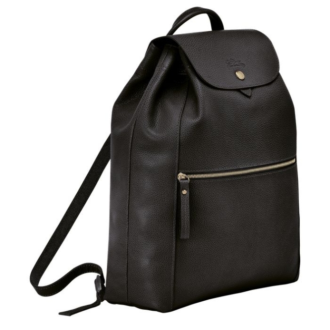 Women's Longchamp Le Foulonné Backpacks Black | 34LGJFBDR