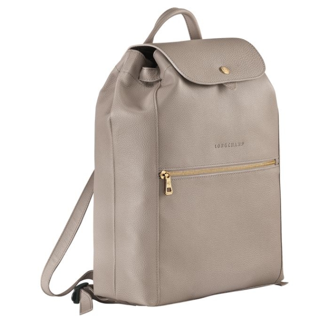 Women's Longchamp Le Foulonné Backpacks Grey | 42OVRMYQN