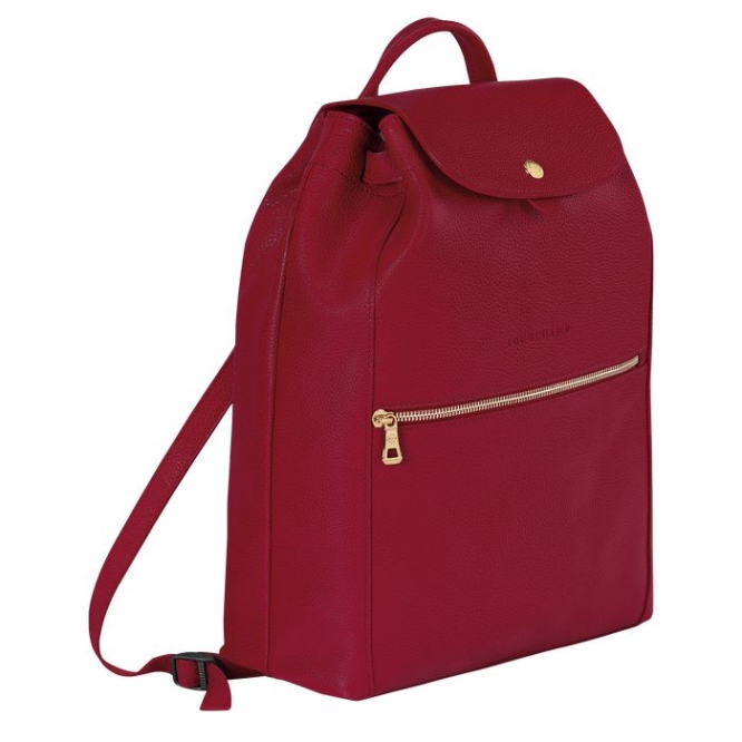 Women's Longchamp Le Foulonné Backpacks Red | 54YJXABZG