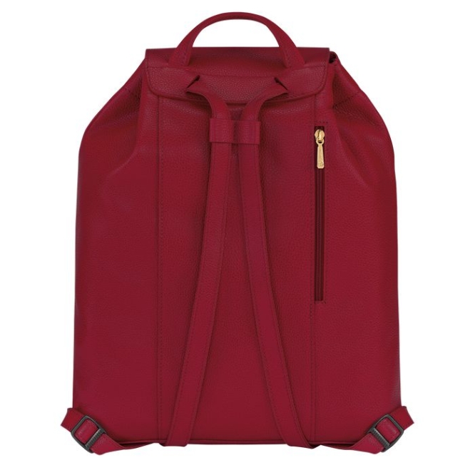 Women's Longchamp Le Foulonné Backpacks Red | 54YJXABZG