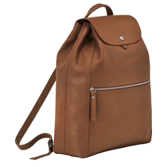 Women's Longchamp Le Foulonné Backpacks Brown | 60MZJGIOC