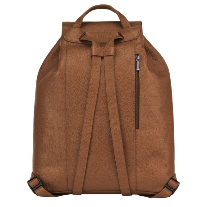 Women's Longchamp Le Foulonné Backpacks Brown | 60MZJGIOC