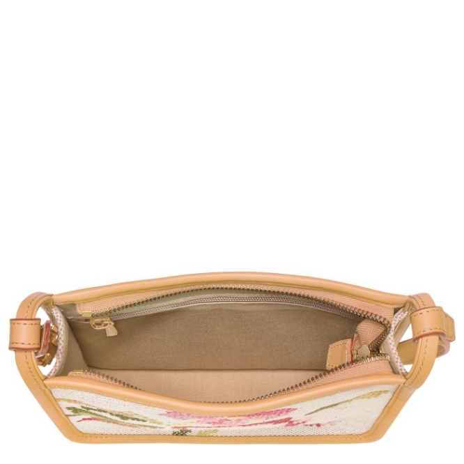 Women's Longchamp Le Foulonné Brodé S Crossbody Bags Pink | 42ELQSKUO