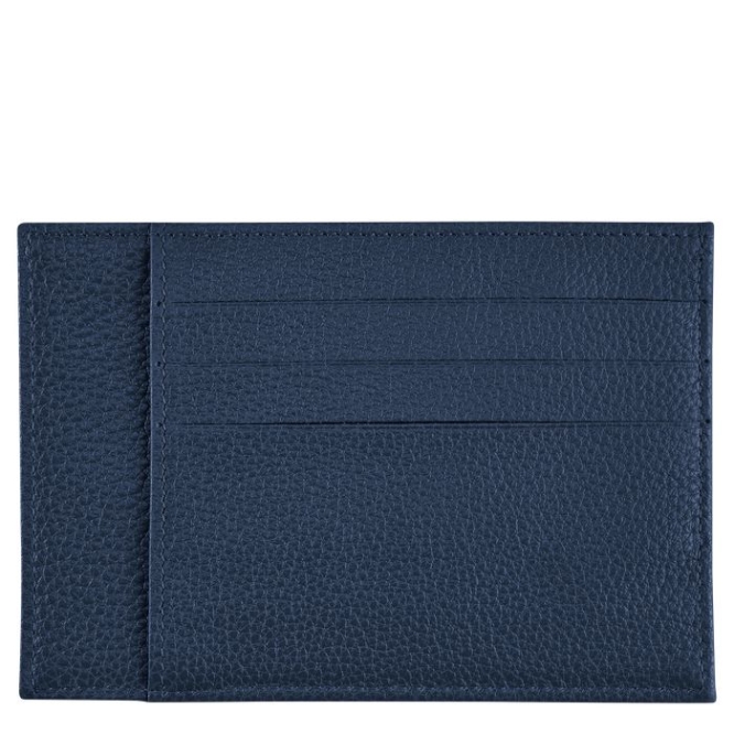 Women's Longchamp Le Foulonné Cardholders & Coin Purses Navy | 05DMPFRZX