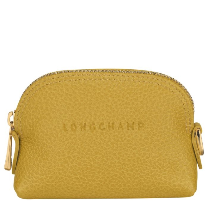 Women\'s Longchamp Le Foulonné Cardholders & Coin Purses Yellow | 17RNHUVAW