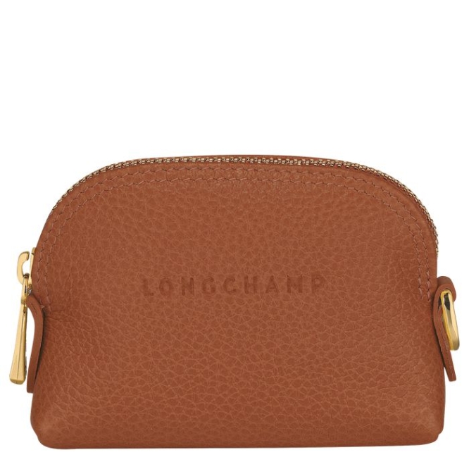 Women\'s Longchamp Le Foulonné Cardholders & Coin Purses Brown | 35JFRCSZV