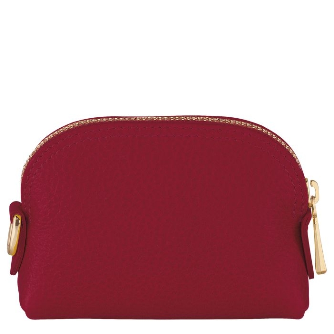 Women's Longchamp Le Foulonné Cardholders & Coin Purses Red | 65XPUCZRK