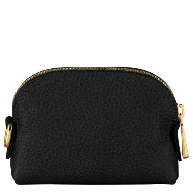 Women's Longchamp Le Foulonné Cardholders & Coin Purses Black | 81KHFJCTX