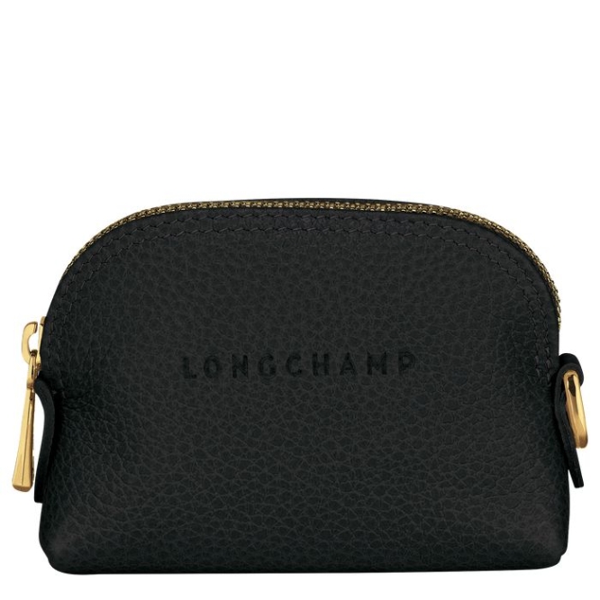 Women\'s Longchamp Le Foulonné Cardholders & Coin Purses Black | 81KHFJCTX