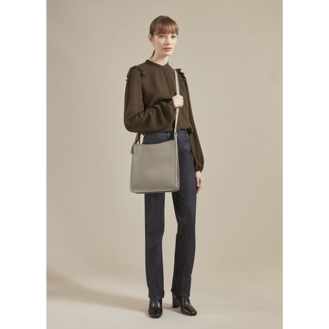 Women's Longchamp Le Foulonné L Crossbody Bags Grey | 07AMZQYXO