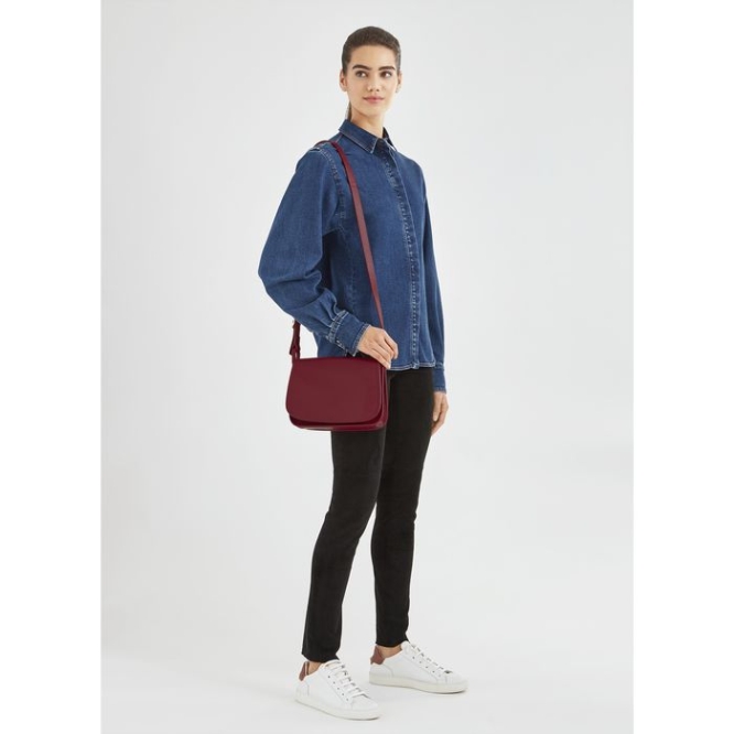 Women's Longchamp Le Foulonné M Crossbody Bags Red | 69JBRHVQA