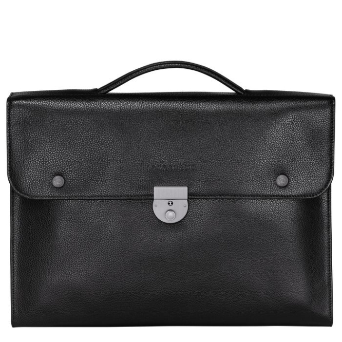 Women\'s Longchamp Le Foulonné M Document Holders Black | 95MCHFOYD