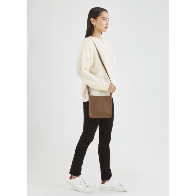 Women's Longchamp Le Foulonné S Crossbody Bags Brown | 41NIZOPVY