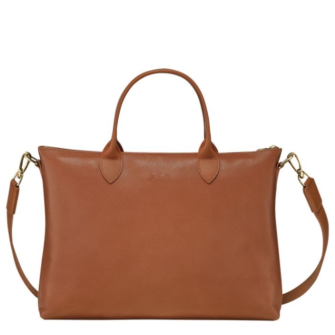 Women's Longchamp Le Foulonné S Document Holders Brown | 39HFQRAPX