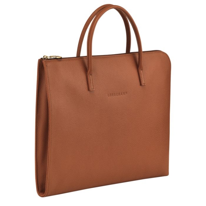 Women's Longchamp Le Foulonné S Document Holders Brown | 45RMYPSVU