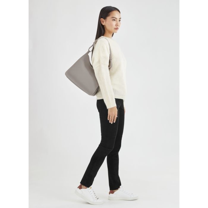 Women's Longchamp Le Foulonné Shoulder Bags Grey | 13LJEFYQN