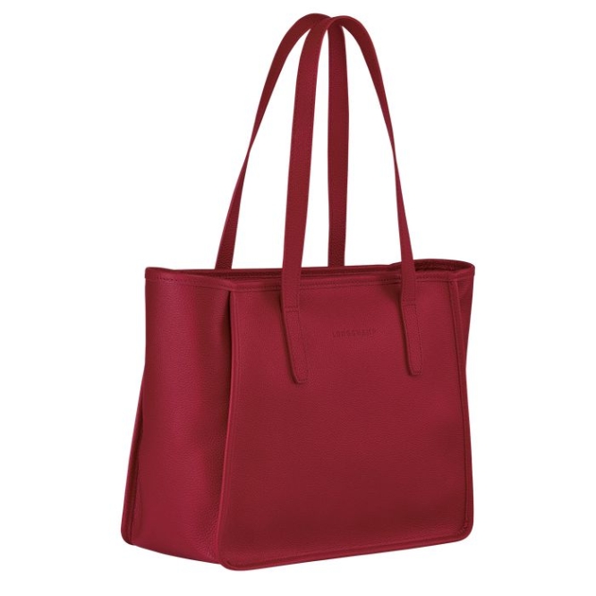 Women's Longchamp Le Foulonné Shoulder Bags Red | 24HUAGJOF