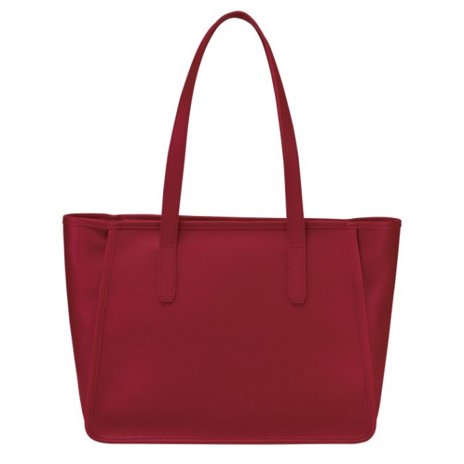 Women's Longchamp Le Foulonné Shoulder Bags Red | 24HUAGJOF