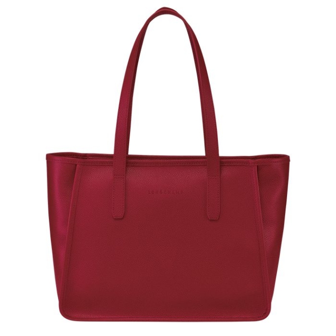 Women\'s Longchamp Le Foulonné Shoulder Bags Red | 24HUAGJOF