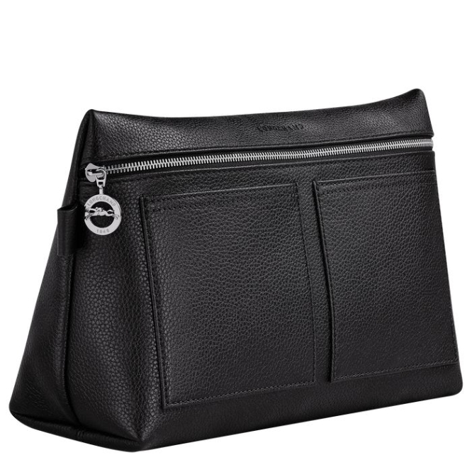 Women's Longchamp Le Foulonné Toiletry Bags Black | 10VCOMUTJ