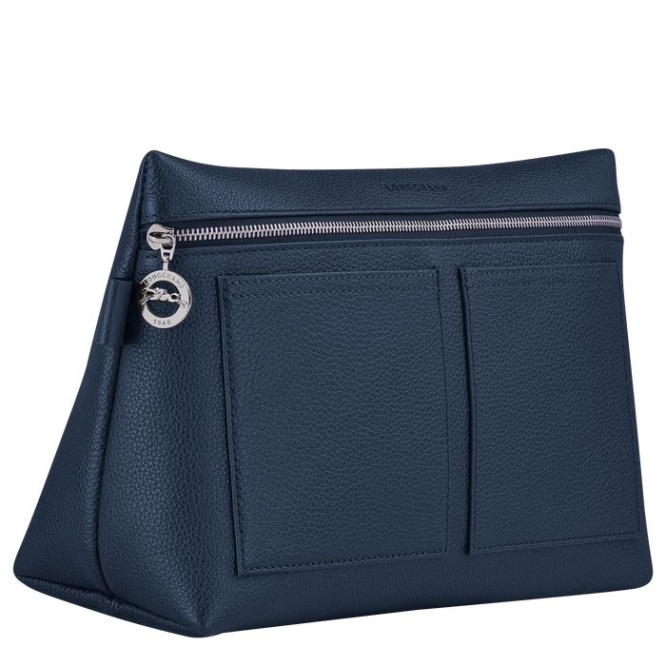 Women's Longchamp Le Foulonné Toiletry Bags Navy | 90LNEQMWS