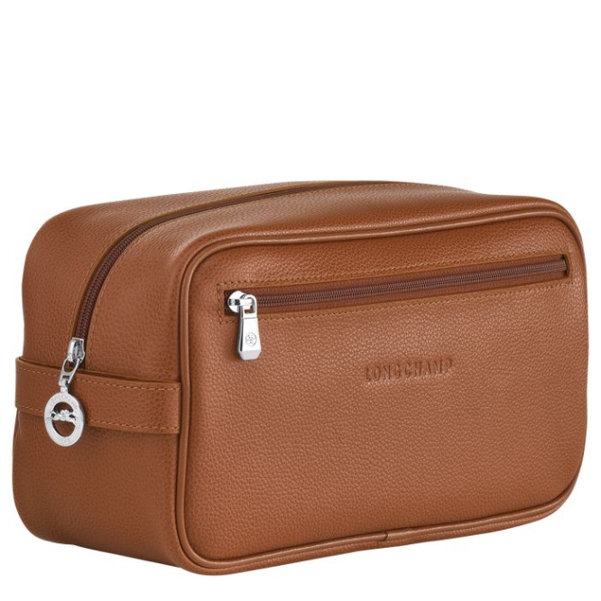 Women's Longchamp Le Foulonné Toiletry Bags Brown | 92AMDXTUC