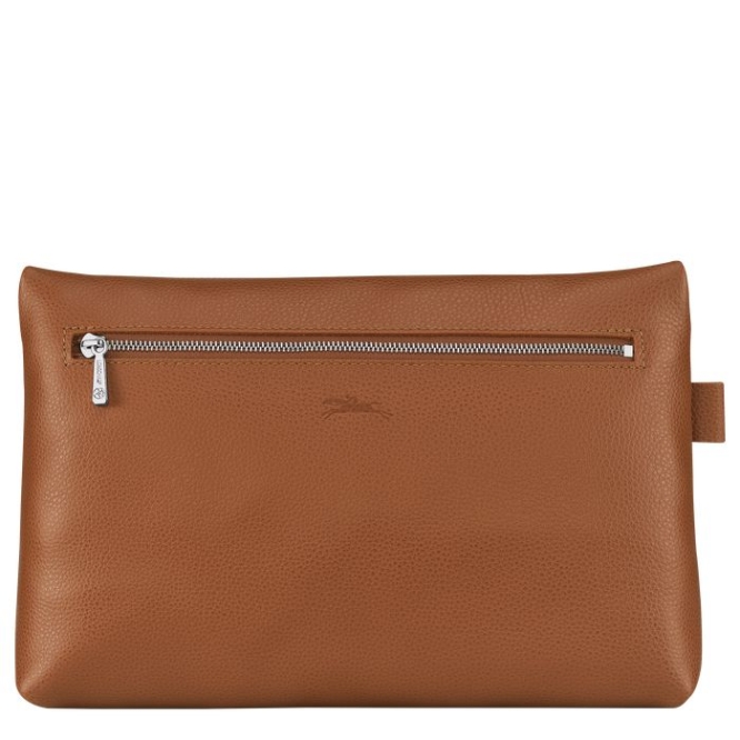 Women's Longchamp Le Foulonné Toiletry Bags Brown | 94HFRWTEU