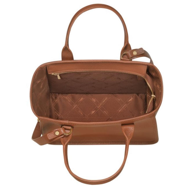 Women's Longchamp Le Foulonné Top-handle Bags Brown | 63NMHYFEO