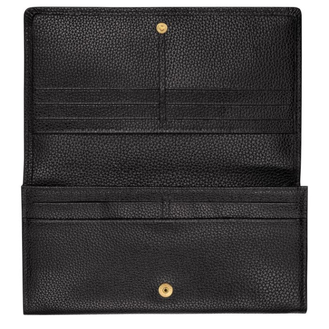 Women's Longchamp Le Foulonné Wallets Black | 25UPRKIFC